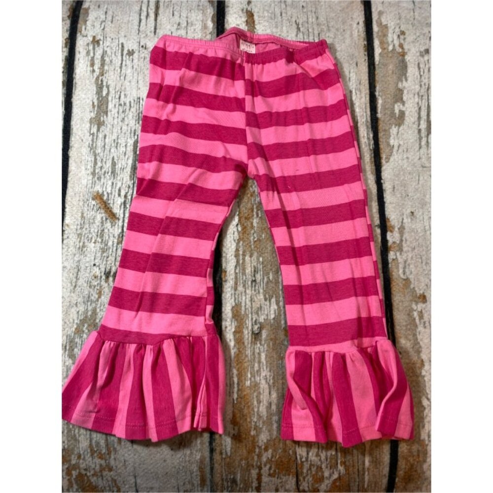 Giggle Moon Pink Striped Ruffle Capris